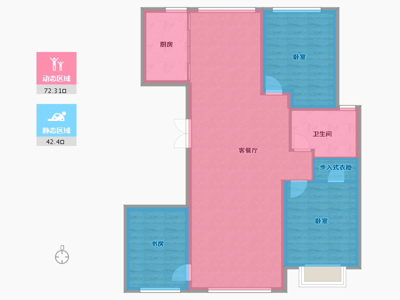 甘肃省-张掖市-鼎和新城丽景-104.68-户型库-动静分区