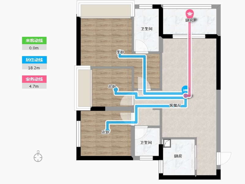 贵州省-六盘水市-新城凤凰臺-69.71-户型库-动静线