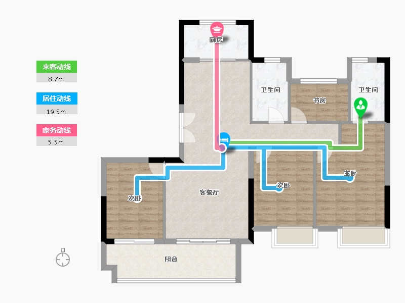 福建省-南平市-海翼文璟院-107.93-户型库-动静线