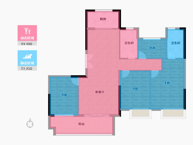 福建省-南平市-海翼文璟院-107.93-户型库-动静分区