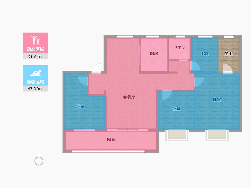 江苏省-徐州市-水沐玖悦府-103.21-户型库-动静分区