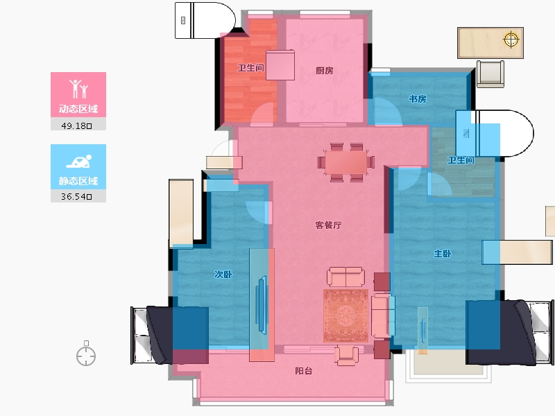 浙江省-金华市-江南里-75.38-户型库-动静分区