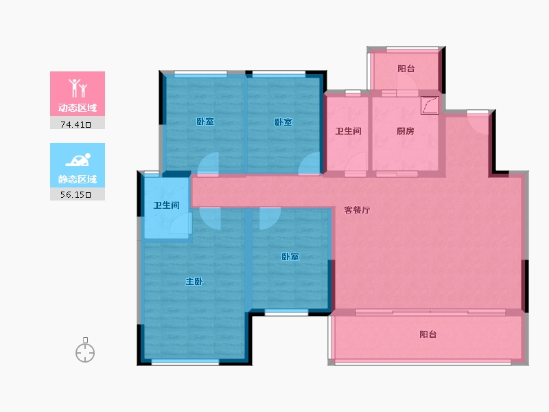 四川省-成都市-中国铁建双楠樾府-117.44-户型库-动静分区