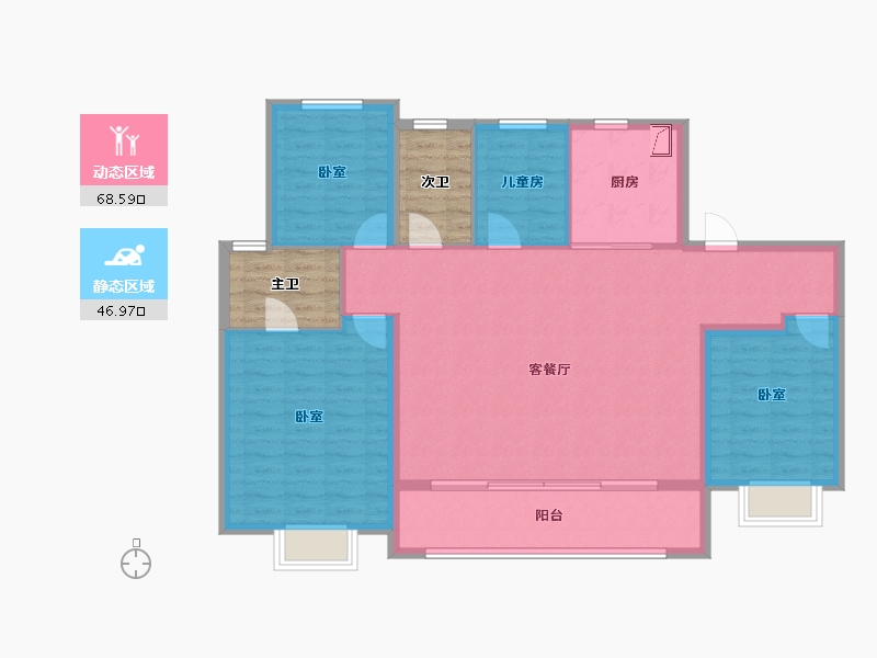 江苏省-徐州市-水沐玖悦府-115.00-户型库-动静分区