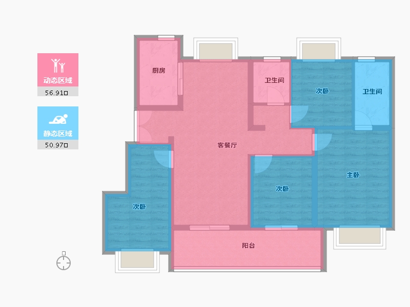 江苏省-南通市-首开安澜如院-96.20-户型库-动静分区