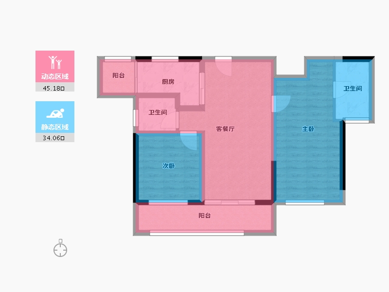 四川省-宜宾市-丽雅蘭宸-69.67-户型库-动静分区