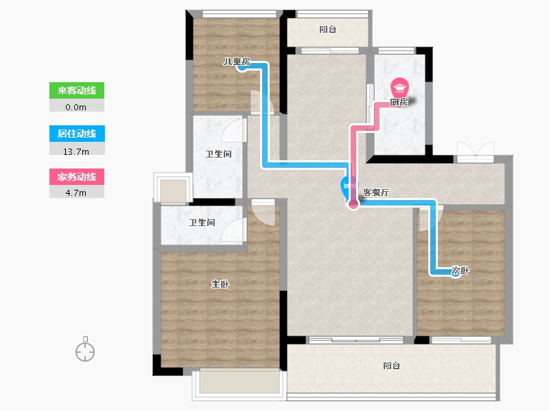 江苏省-南通市-绿城·桂语江南-113.00-户型库-动静线