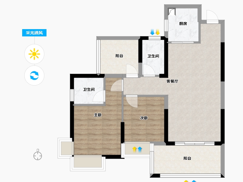 广东省-深圳市-振业时代-76.29-户型库-采光通风