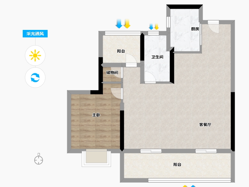 安徽省-合肥市-光合森林-72.00-户型库-采光通风