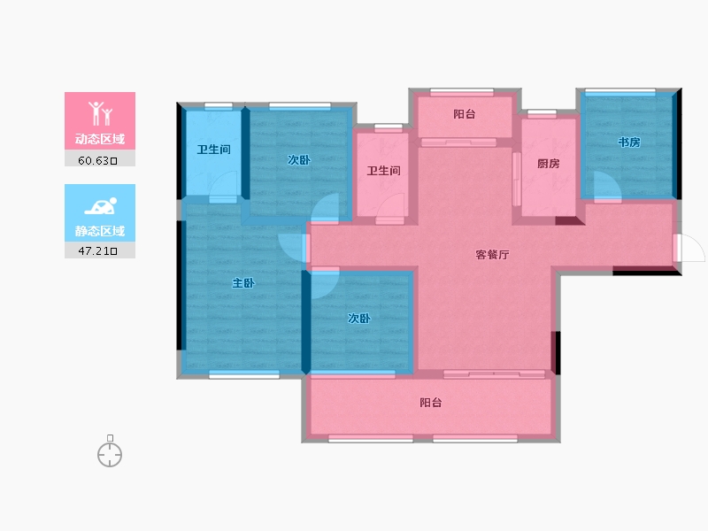 四川省-宜宾市-丽雅蘭宸-94.45-户型库-动静分区