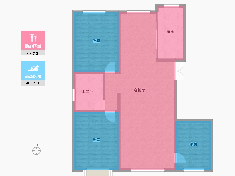 甘肃省-张掖市-鼎和新城丽景-95.08-户型库-动静分区