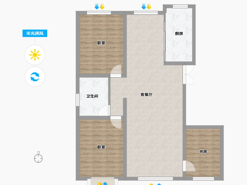 甘肃省-张掖市-鼎和新城丽景-95.08-户型库-采光通风