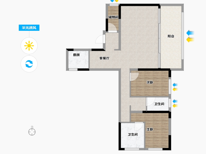 贵州省-六盘水市-新城凤凰臺-111.01-户型库-采光通风