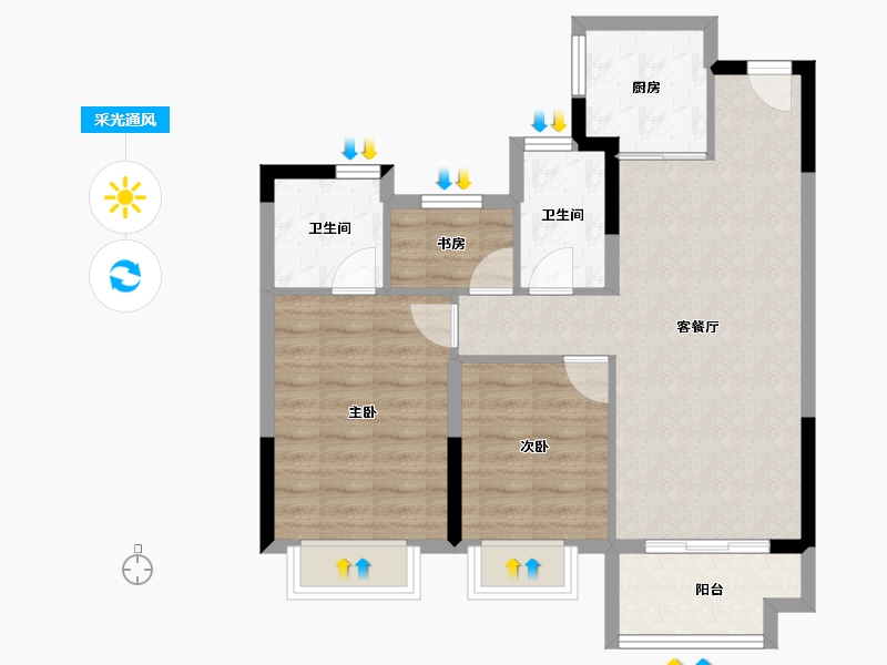 福建省-南平市-海翼文璟院-71.67-户型库-采光通风