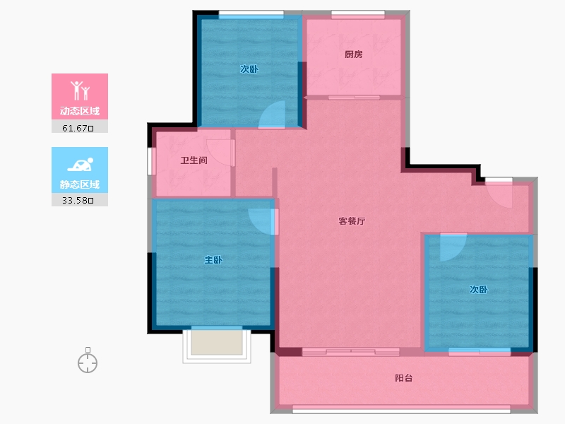 江苏省-徐州市-美的新希望昆仑一品-86.01-户型库-动静分区