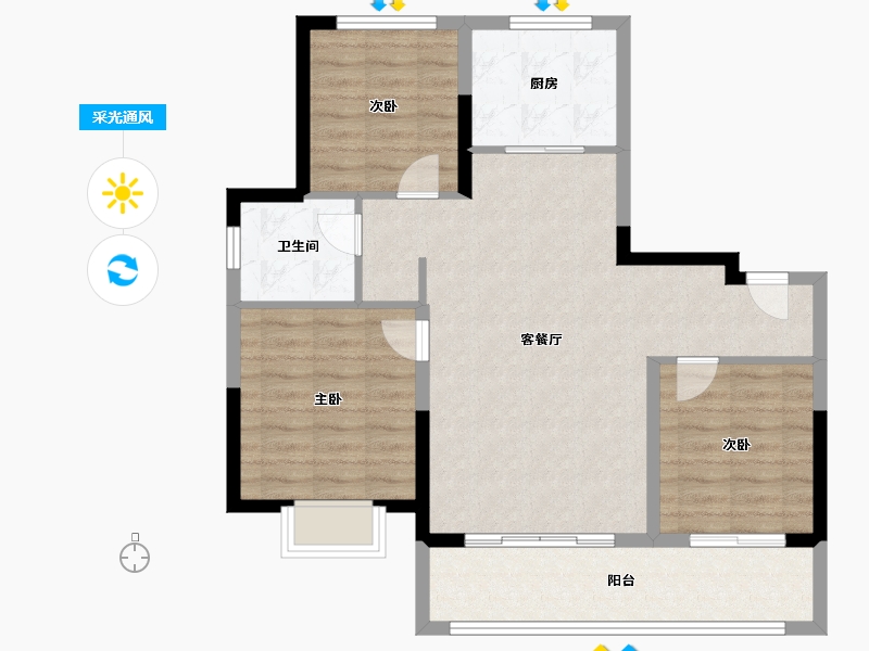 江苏省-徐州市-美的新希望昆仑一品-86.01-户型库-采光通风