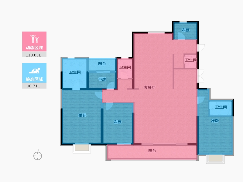 浙江省-台州市-玖珑和玺-183.62-户型库-动静分区