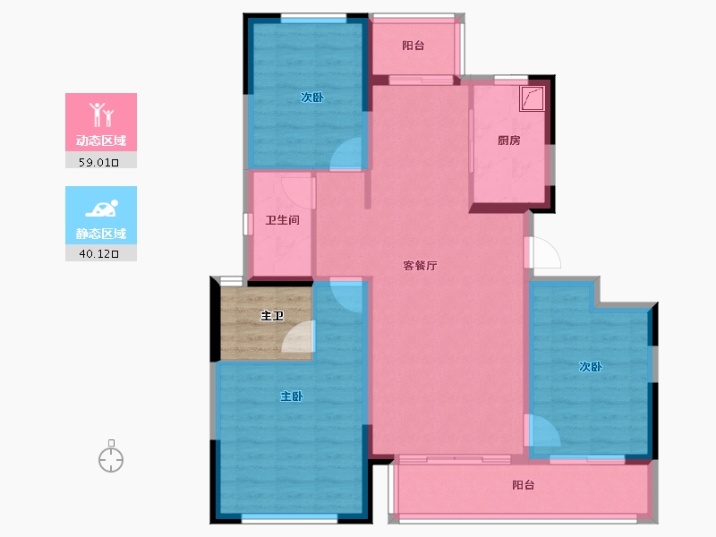 四川省-成都市-中国铁建双楠樾府-92.44-户型库-动静分区