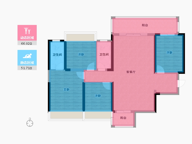 广西壮族自治区-桂林市-彰泰学府-130.00-户型库-动静分区