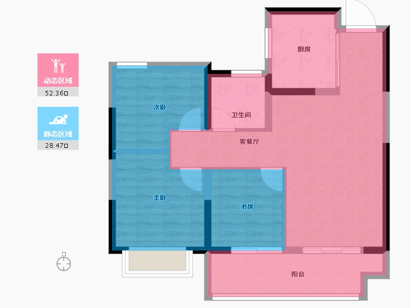 安徽省-合肥市-万瑞林语光年-72.38-户型库-动静分区