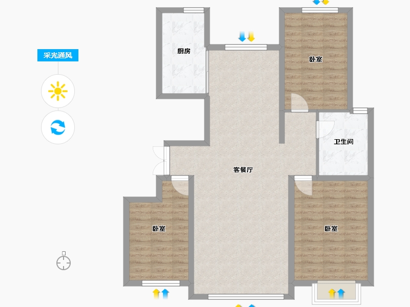 甘肃省-张掖市-鼎和新城丽景-100.58-户型库-采光通风