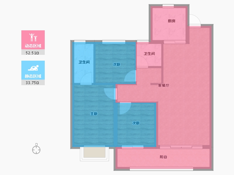 甘肃省-平凉市-静宁令牌玖号院-77.42-户型库-动静分区