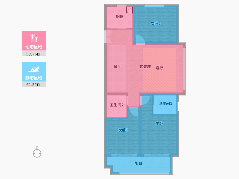 山东省-德州市-嘉泰世纪花城二期-104.00-户型库-动静分区