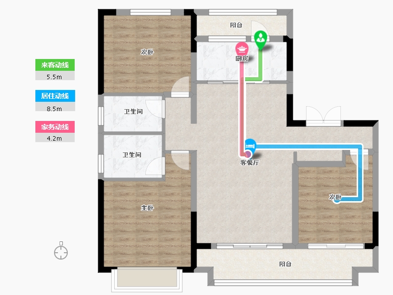 陕西省-榆林市-朗阁和韵东方-104.01-户型库-动静线