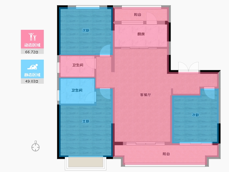 陕西省-榆林市-朗阁和韵东方-104.01-户型库-动静分区