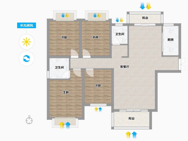 湖南省-怀化市-城北雅居-123.10-户型库-采光通风