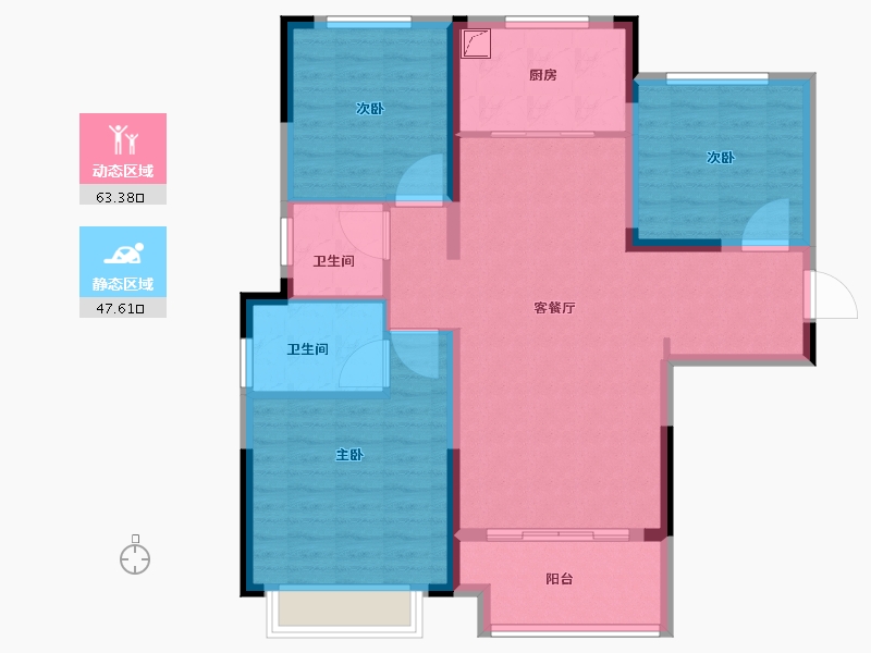 陕西省-榆林市-朗阁和韵东方-100.01-户型库-动静分区