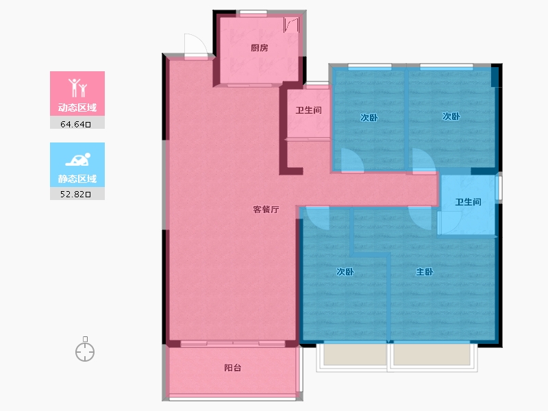 广西壮族自治区-玉林市-碧桂园御东府-120.00-户型库-动静分区