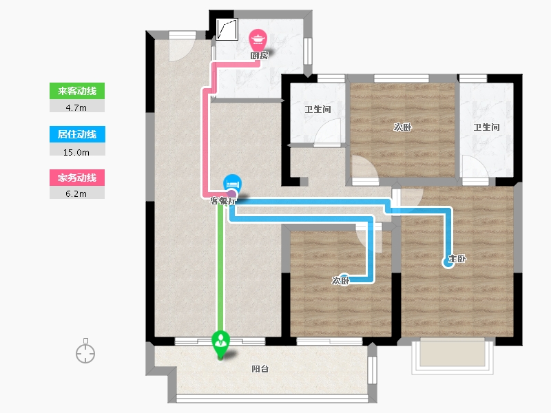 陕西省-榆林市-朗阁和韵东方-87.21-户型库-动静线