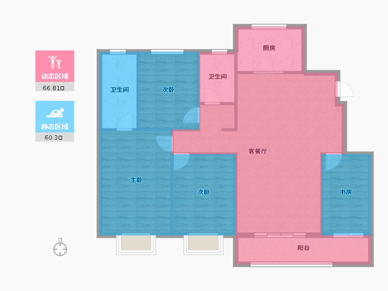 甘肃省-平凉市-静宁令牌玖号院-116.88-户型库-动静分区