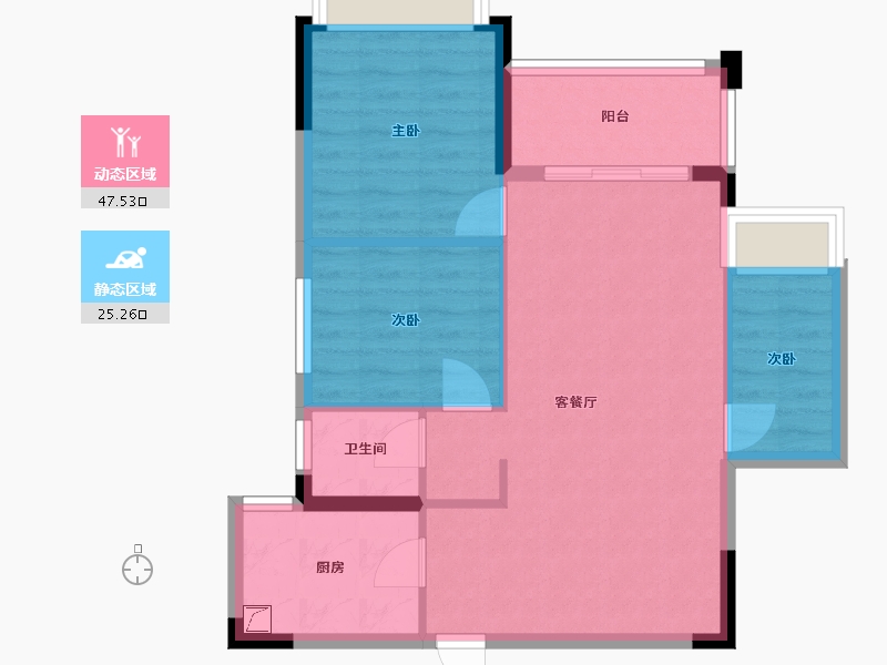 广东省-清远市-福泰星海岸-69.45-户型库-动静分区