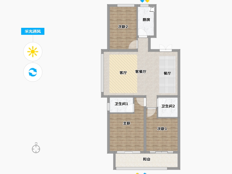 山东省-德州市-嘉泰世纪花城二期-108.00-户型库-采光通风