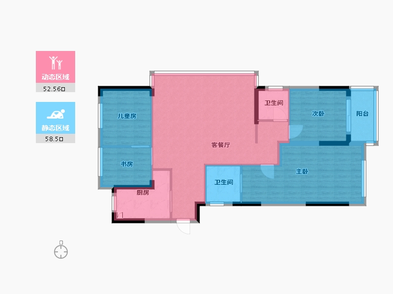 浙江省-绍兴市-保利璟府华庭-100.00-户型库-动静分区