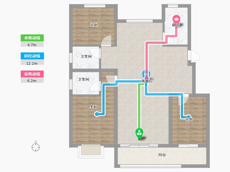 甘肃省-平凉市-静宁令牌玖号院-99.04-户型库-动静线