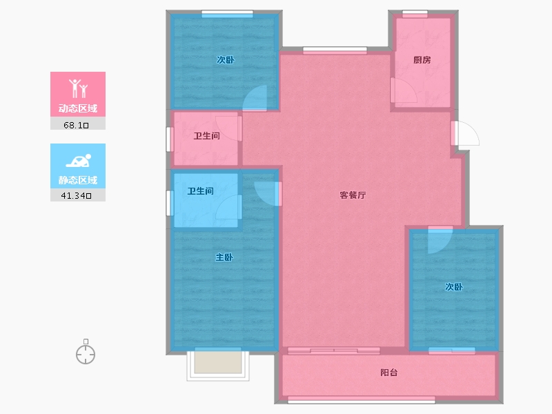 甘肃省-平凉市-静宁令牌玖号院-99.04-户型库-动静分区