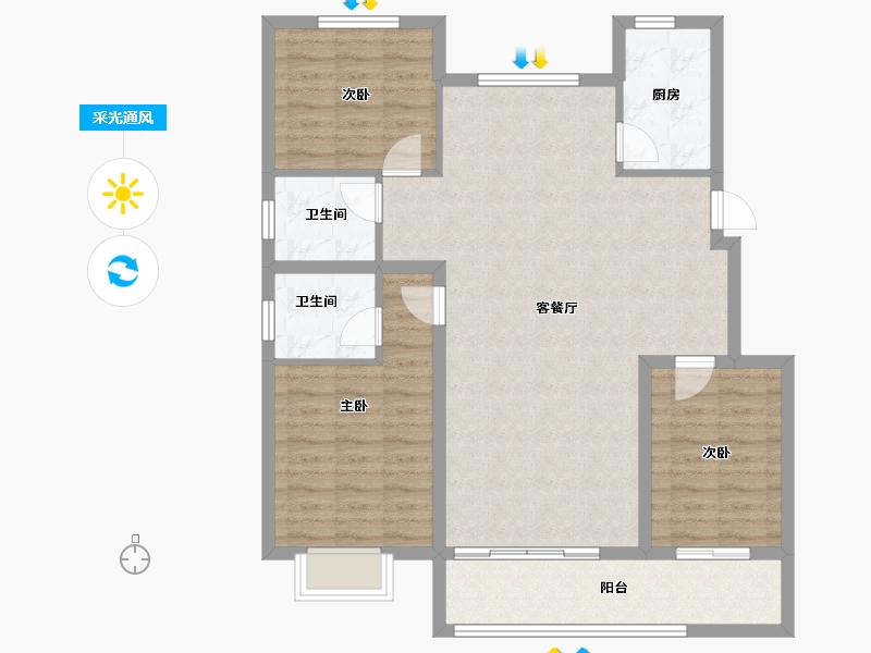 甘肃省-平凉市-静宁令牌玖号院-99.04-户型库-采光通风