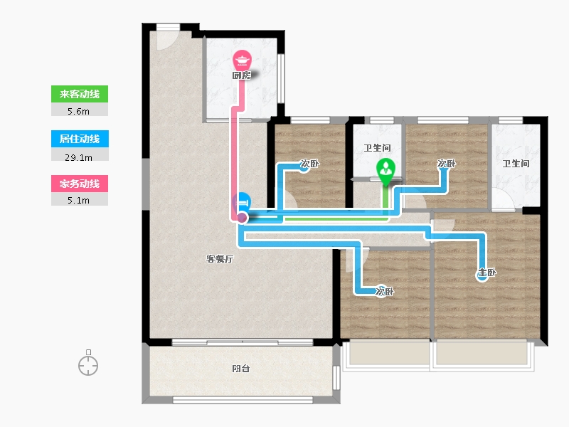 河北省-石家庄市-西安碧桂园高新云墅-112.00-户型库-动静线