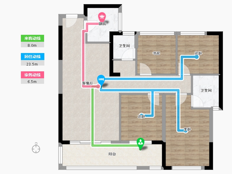 福建省-泉州市-安腾幸福里-105.00-户型库-动静线