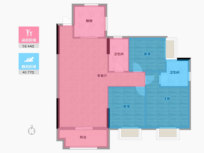 广东省-肇庆市-正高·德城公馆-90.00-户型库-动静分区