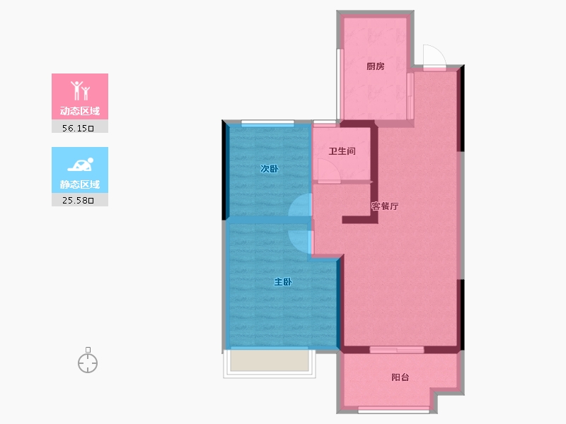 河南省-郑州市-华润置地润园-72.59-户型库-动静分区