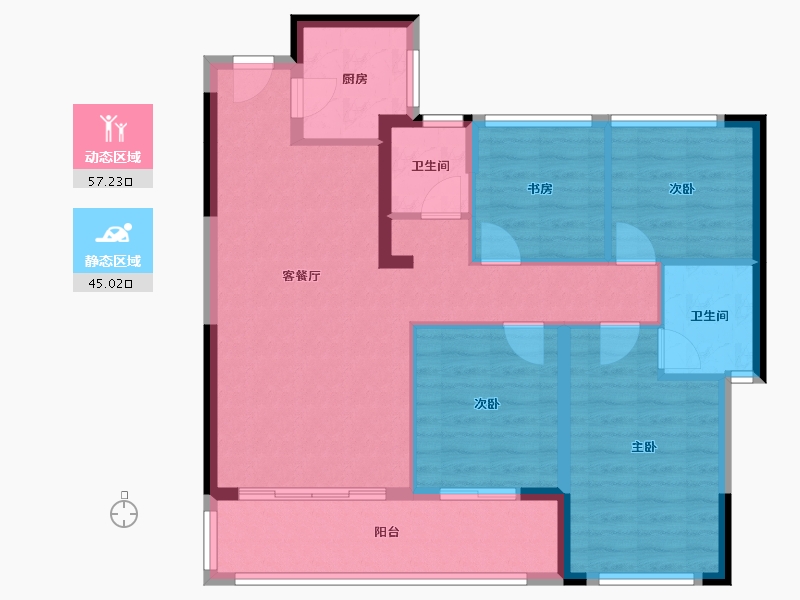 福建省-泉州市-安腾幸福里-105.00-户型库-动静分区