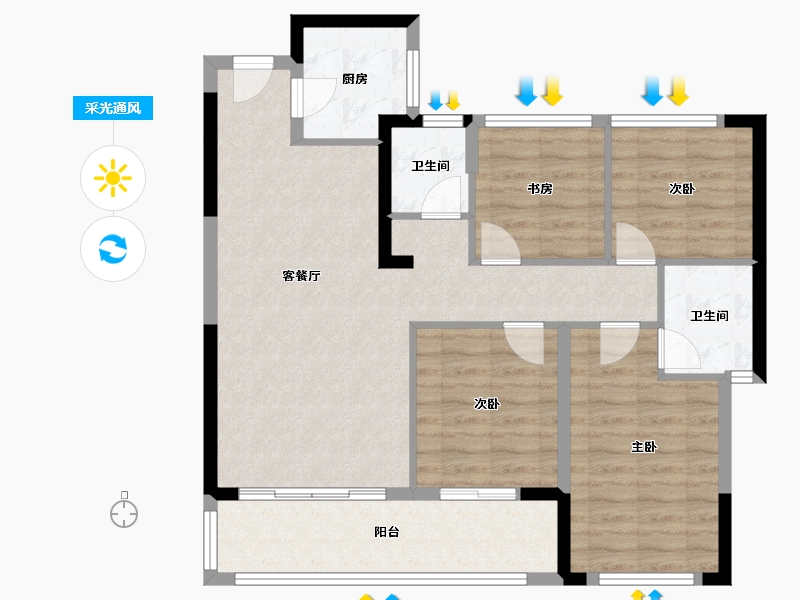 福建省-泉州市-安腾幸福里-105.00-户型库-采光通风