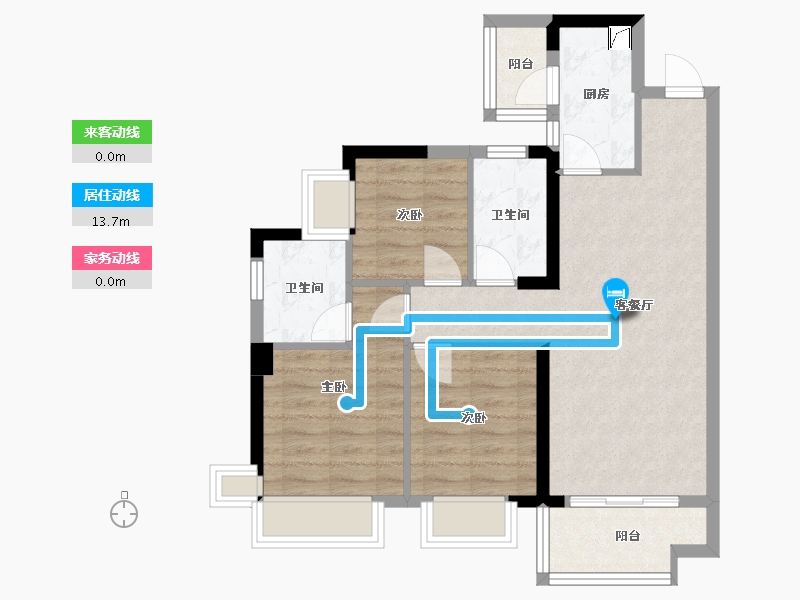 广东省-东莞市-安居·臻悦花园-73.00-户型库-动静线