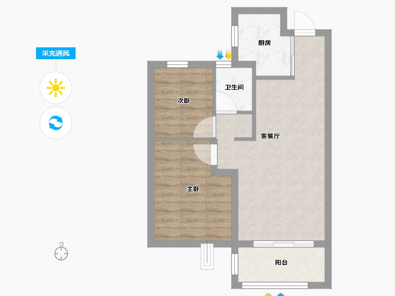 甘肃省-平凉市-静宁令牌玖号院-49.60-户型库-采光通风