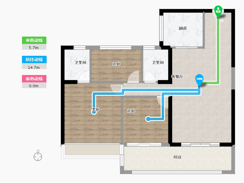 河北省-石家庄市-西安碧桂园高新云墅-95.99-户型库-动静线