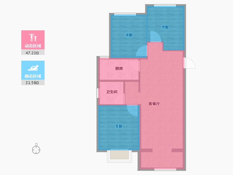 山西省-太原市-保利和悦华锦-70.81-户型库-动静分区